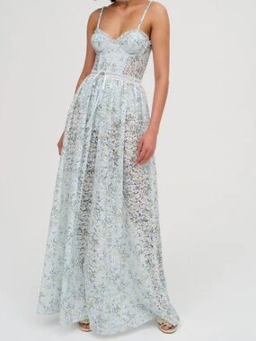 FOR LOVE & LEMONS Cecelia Lace Maxi Floral Dress NWT Medium M